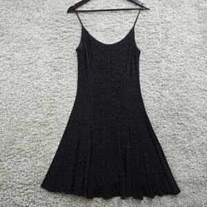 Late Edition Dress Womens 12 Black Sparkle Sleeveless Fit Flare Y2K Whimsigoth